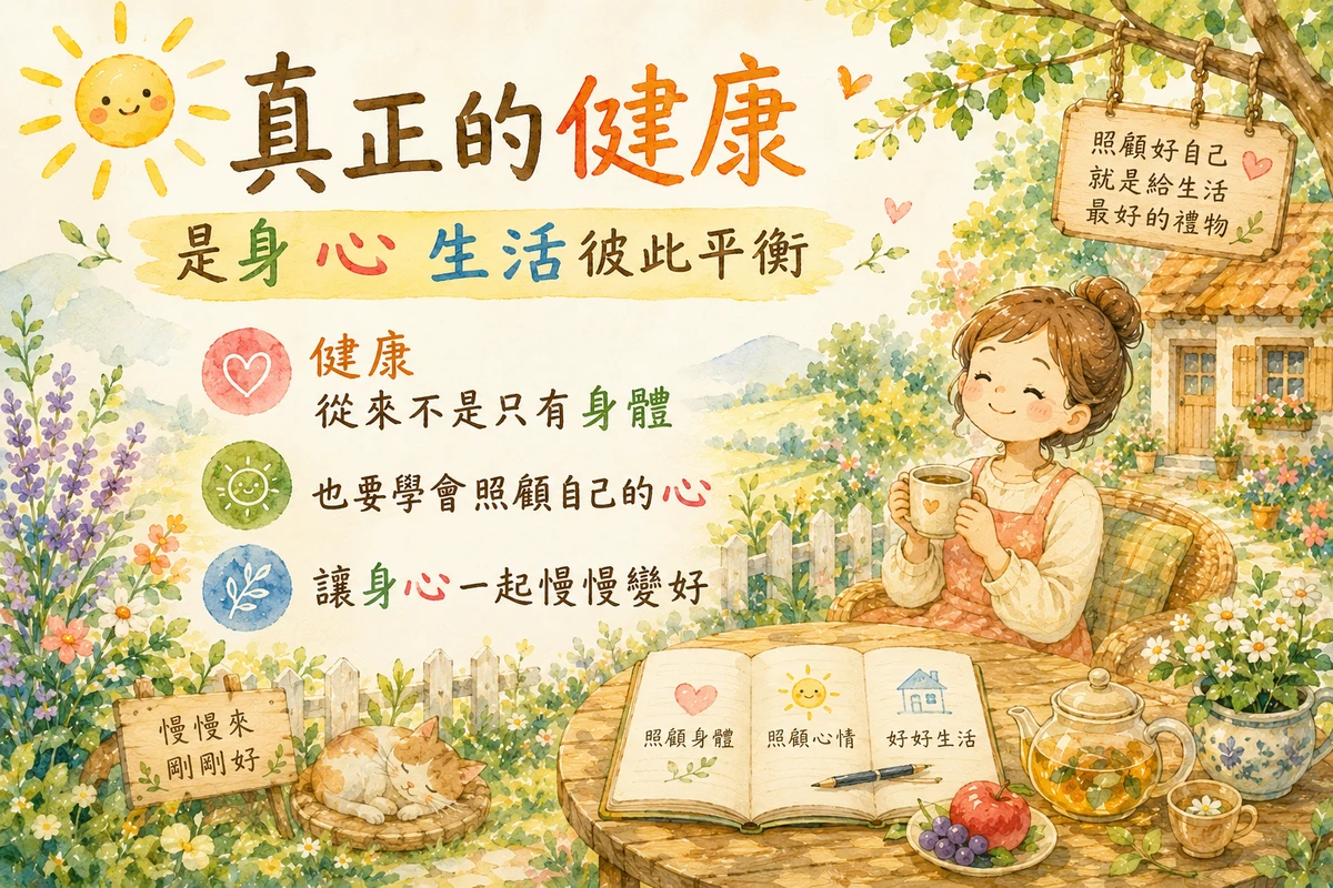照顧健康不只照顧身體，也要學會照顧自己的心