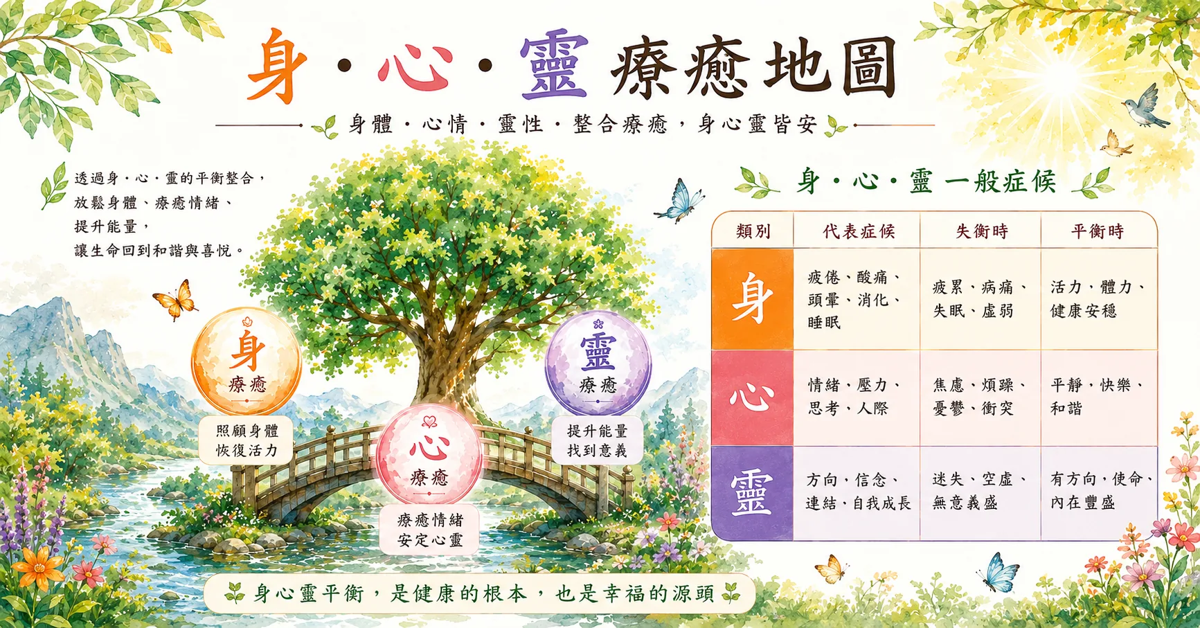 身、心、靈療癒地圖：平衡是健康的根本，也是幸福的源頭